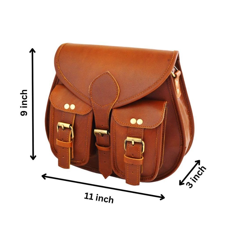 Elegant Tan Leather Hobo Bag - Picture 2 of 7